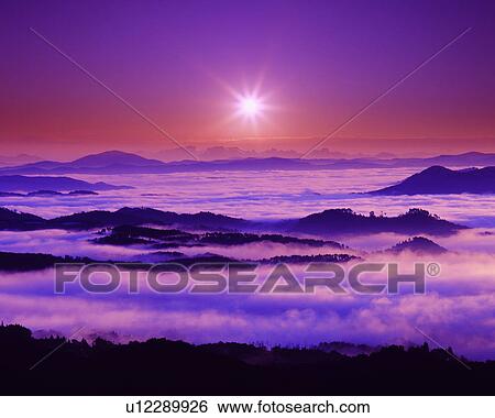 Sunrise over majestic mountain landscape View Large Photo Image Stock Photograph - Sunrise over majestic mountain landscape. Fotosearch