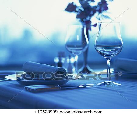 Table setting at a restaurant View Large Photo Image Stock Photo - Table setting at a restaurant. Fotosearch