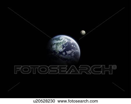 The earth and the moon, computer graphic, black background, copy space View Large Photo Image Stock Image - The earth and the moon, computer graphic, black background, copy space. Fotosearch