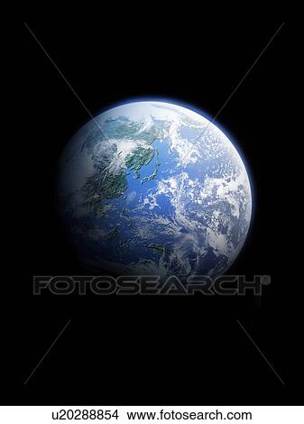 The earth, computer graphic, black background View Large Photo Image Picture - The earth, computer graphic, black background. Fotosearch