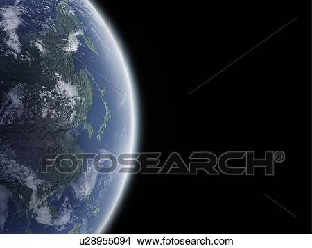 The earth, computer graphic, black background, copy space View Large Photo Image Picture - The earth, computer graphic, black background, copy space. Fotosearch