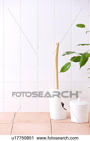 Toilet brush and garbage bin on floor View Large Photo Image Stock Image - Toilet brush and garbage bin on floor. Fotosearch