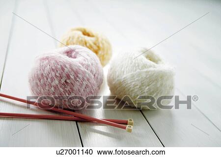 Stock Image - Wool and knitting needles. Fotosearch