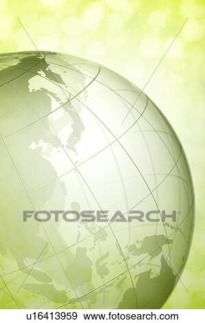 Stock Photo - Yellow Green Globe. Fotosearch