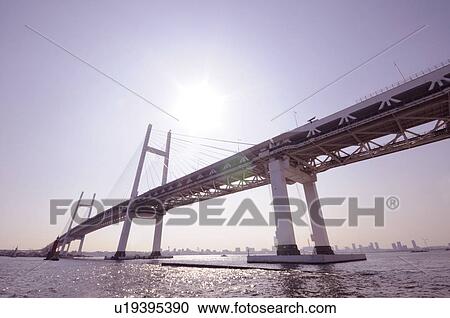 Stock Image - Yokohama Bay Bridge. Fotosearch