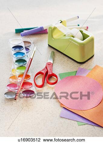 Stock Image - Back to school supplies. Fotosearch