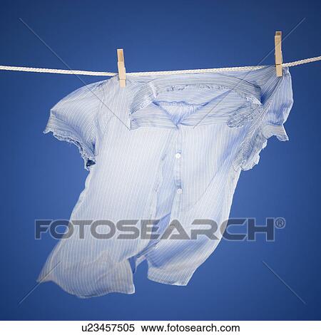 Stock Photography - Blouse on clothes line. Fotosearch