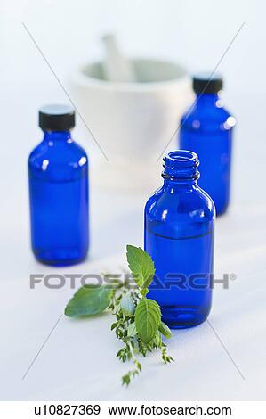 Stock Photo - Blue bottles. Fotosearch
