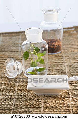 Stock Photograph - Bottles of herbs. Fotosearch