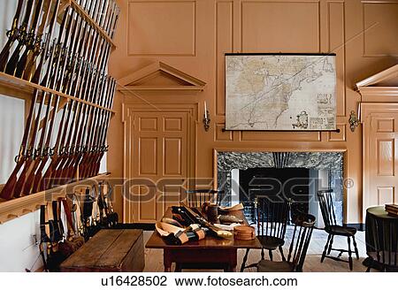 Stock Image - Independence Hall Armory Room. Fotosearch
