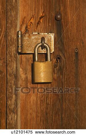 Lock on door View Large Photo Image Stock Photography - Lock on door. Fotosearch