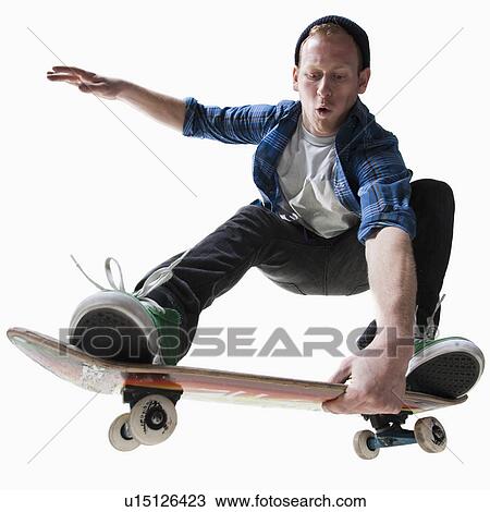 Stock Image - Male skateboarding. Fotosearch