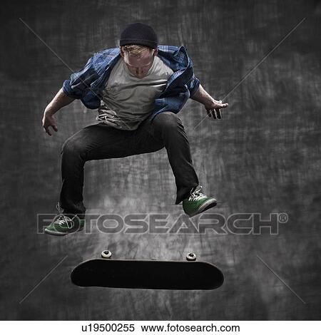Stock Photography - Male Skateboarding. Fotosearch