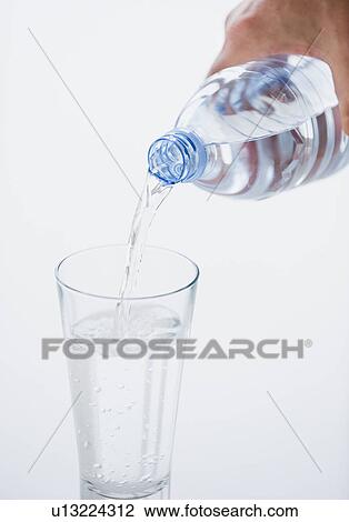 Stock Image - Pouring glass of water. Fotosearch