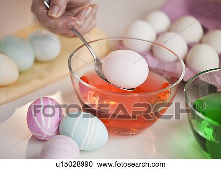 Stock Image - Preparing Easter eggs. Fotosearch