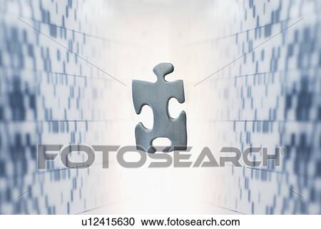 Stock Image - Puzzel piece against medical background. Fotosearch