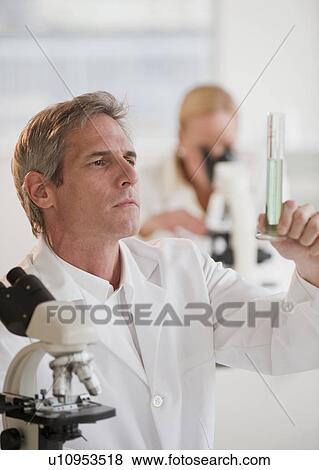 Researchers working in lab View Large Photo Image Stock Photo - Researchers working in lab. Fotosearch