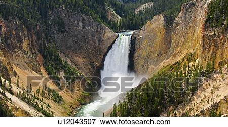 Stock Photo - Scenic mountain waterfalls. Fotosearch