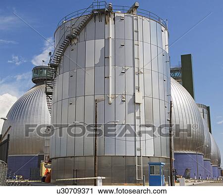Stock Image - Sewage treatment plant. Fotosearch
