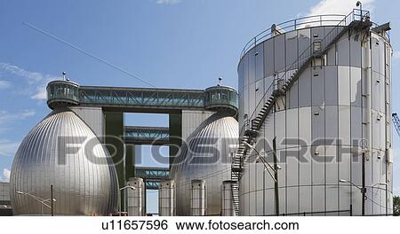 Sewage treatment plant View Large Photo Image Stock Photograph - Sewage treatment plant. Fotosearch