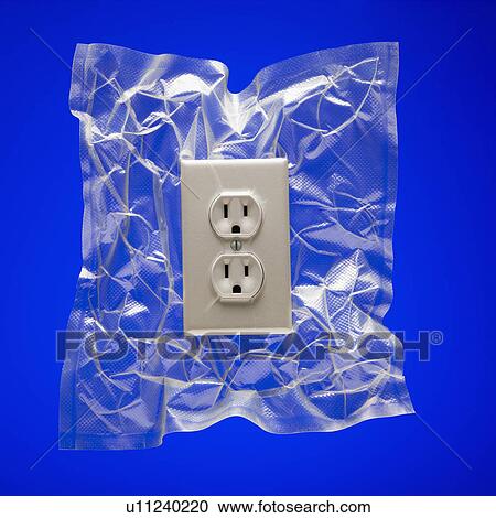 Shrink wrapped electricity receptacle View Large Photo Image Stock Image - Shrink wrapped electricity receptacle. Fotosearch