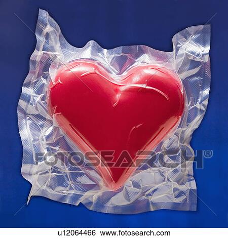 Stock Photograph - Shrink wrapped heart. Fotosearch