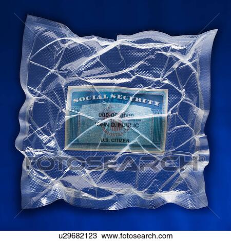 Stock Image - Shrink wrapped social security card. Fotosearch