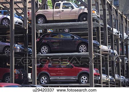 Stock Photo - Vertically stacked parking garage. Fotosearch