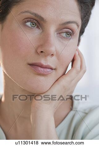 Stock Photo - Woman's face. Fotosearch