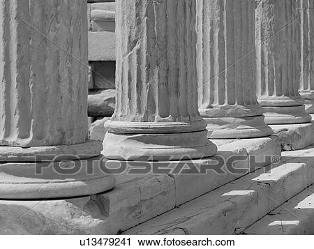 Stock Image - Ancient ruins in Athens Greece. Fotosearch