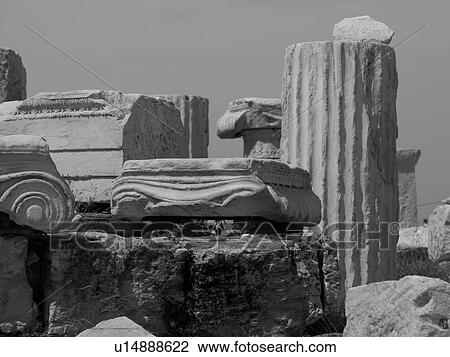 Stock Image - Ancient ruins in Athens Greece. Fotosearch