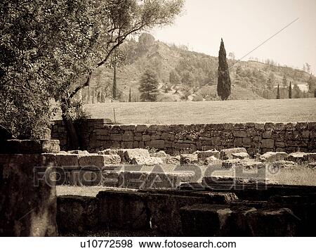 Stock Photo - Ancient ruins in Katakolon. Fotosearch