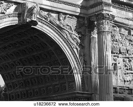 Stock Image - Arch of Septimius Severus at the Forum in Rome. Fotosearch