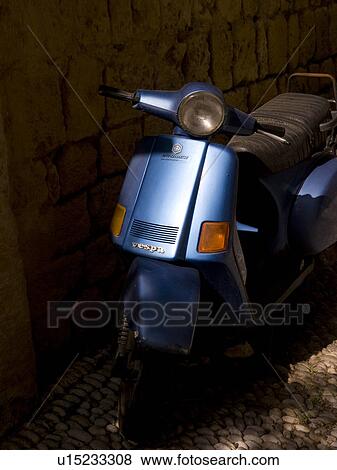 Blue Scooter in Rhodes Greece View Large Photo Image Stock Photo - Blue Scooter in Rhodes Greece. Fotosearch