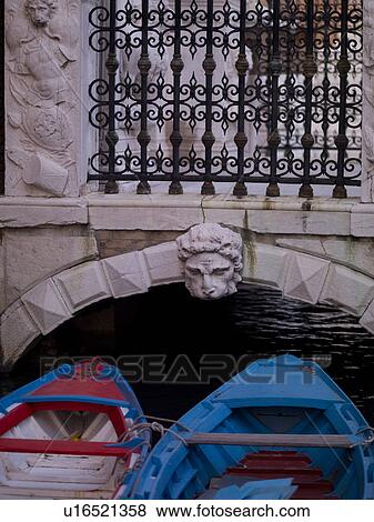 Stock Photo - Boats on a canal in Venice. Fotosearch