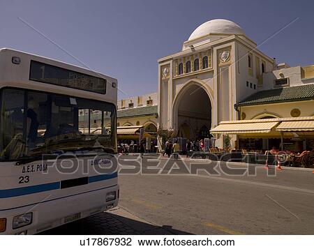 Bus on street in Rhodes Greece View Large Photo Image Stock Image - Bus on street in Rhodes Greece. Fotosearch