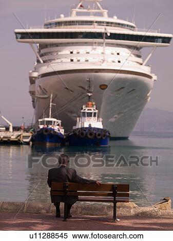 Stock Photography - Cruise ship docked in Kusadasi Turkey. Fotosearch