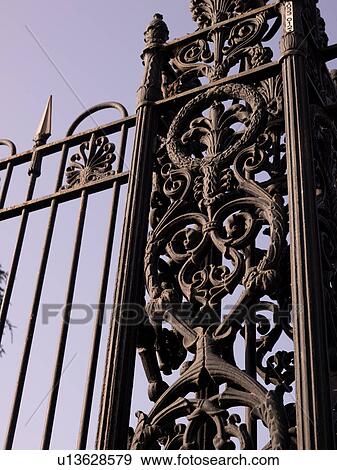 Stock Photo - Decorative iron fence in Naples. Fotosearch