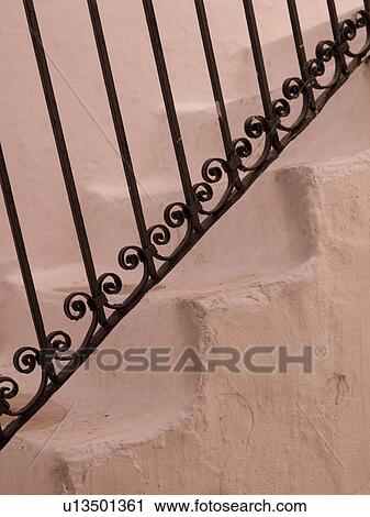 Decorative rail on staircase in Mykonos Greece View Large Photo Image Stock Image - Decorative rail on staircase in Mykonos Greece. Fotosearch