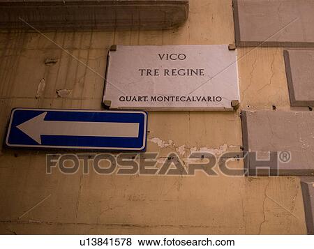 Direction sign in Naples View Large Photo Image Stock Photo - Direction sign in Naples. Fotosearch