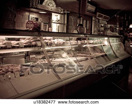 Stock Photo - Display counter in a shop in Naples. Fotosearch