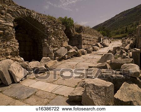 Stock Image - Ephesus in Kusadasi Turkey. Fotosearch