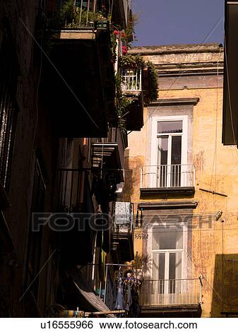 Stock Photograph - Exterior of a building in Naples. Fotosearch