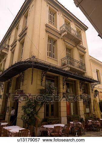 Stock Photo - Exterior of building in Athens Greece. Fotosearch