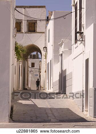 Stock Photography - Exterior of buildings in Rhodes Greece. Fotosearch