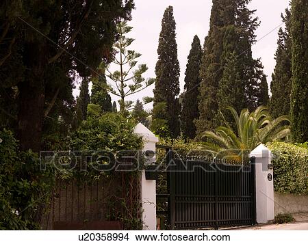 Gated entrance in Corfu View Large Photo Image Picture - Gated entrance in Corfu. Fotosearch
