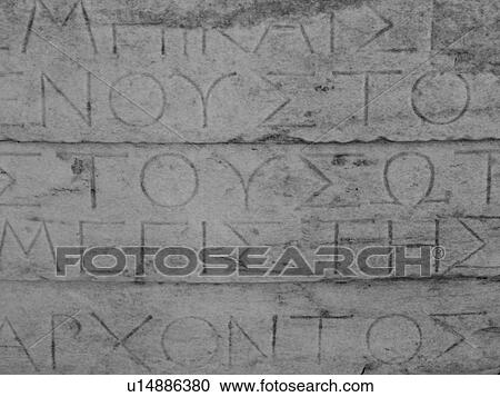 Greek lettering on ancient ruins in Athens Greece View Large Photo Image Stock Image - Greek lettering on ancient ruins in Athens Greece. Fotosearch