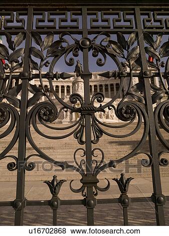 Stock Photo - Iron gate at Senate Square in Rome Italy. Fotosearch