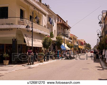 Stock Image - Katakolon street scene. Fotosearch