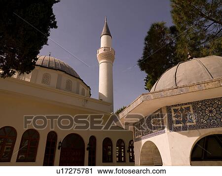 Stock Image - Mosque in Kusadasi Turkey. Fotosearch